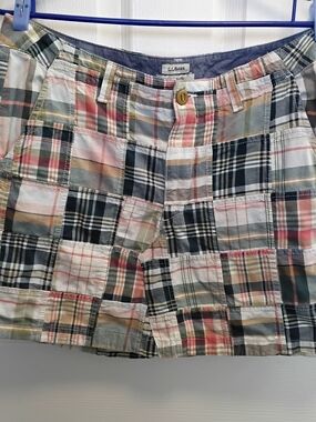 VINTAGE L.L. Bean Patchwork Plaid Favorite Fit Mini Skirt SIZE 12